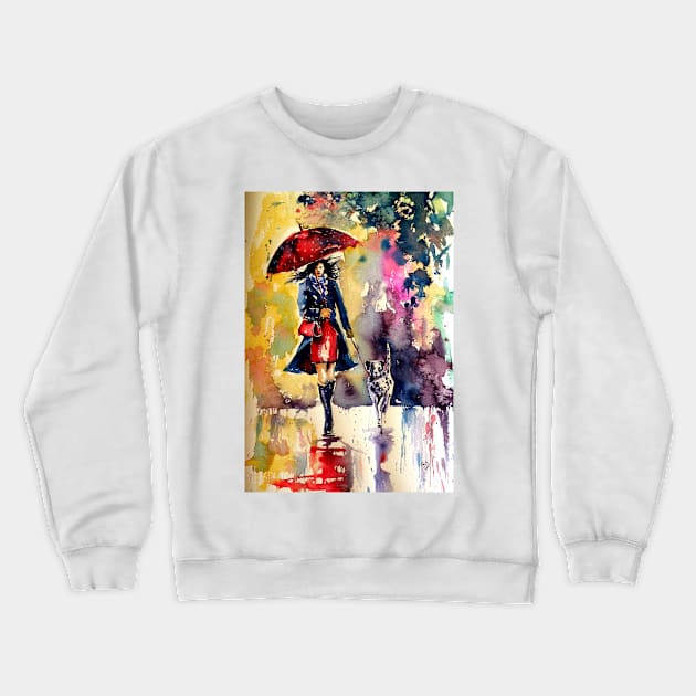 Walk with dog Crewneck Sweatshirt by kovacsannabrigi